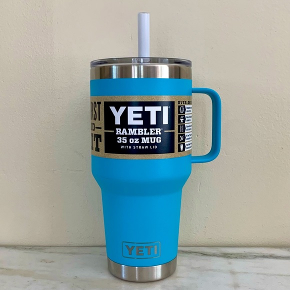 Yeti Kitchen Yeti Rambler 35oz Mug With Straw Lid Reef Blue Tumbler